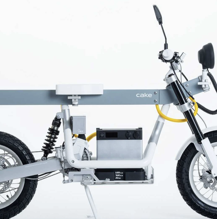 Side detail of a CAKE motorcycle